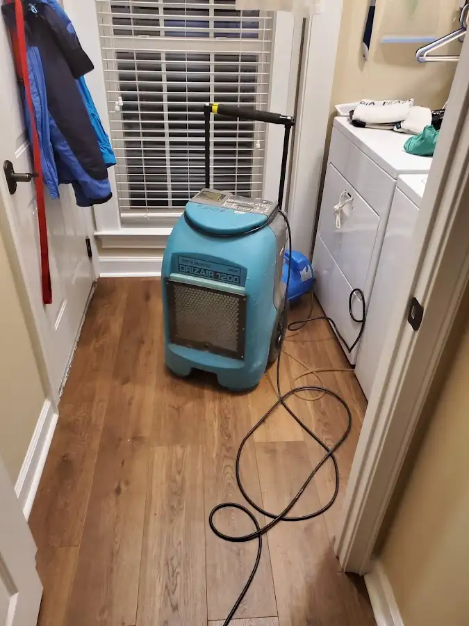 Commercial dehumidifier deployed for Flood Damage Cleanup in Centreville